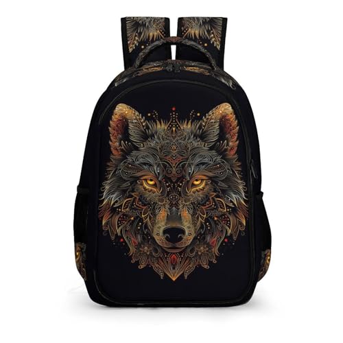 TPISLI Rucksack Jugendliche Mädchen Wolf Rucksack Für Kinder Von 10 Bis 11 Jahren Wölfe Rucksack Kinder Leichter Reise Outdoor Freizeit von TPISLI