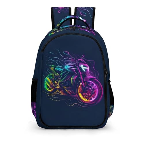 TPISLI Rucksack Jungen 8 Jahre Motorrad Schulrucksack Jungen 5.klasse Schulranzen Mädchen 1. Klasse Auto Leichter Reise Outdoor Freizeit von TPISLI