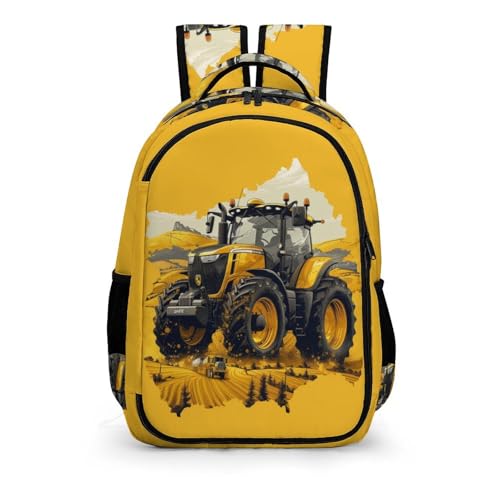 TPISLI Rucksack Jungen 8 Jahre Traktor Rucksack Für Kinder Von 10 Bis 11 Jahren Schulrucksack Mädchen Landwirtschaftliche Fahrzeuge Leichter Reise Outdoor Freizeit von TPISLI