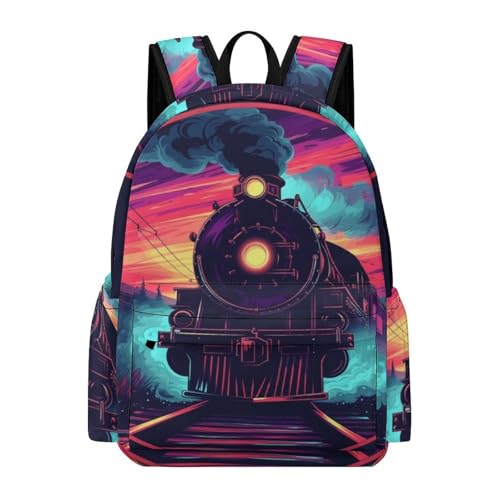 TPISLI Rucksack Jungen 8 Jahre Zug Schulrucksack Jungen 5.klasse Schulranzen Mädchen 1. Klasse Eisenbahn Zug Leichter Reise Outdoor Freizeit von TPISLI
