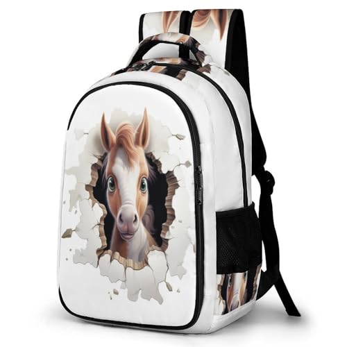 TPISLI Rucksack Jungen Pferd Schulrucksack Mädchen Teenager Jugendliche Coole Schule Daypacks Kinder Schultasche Freizeit Groß Schulranzen Ranzen Schultertaschen von TPISLI