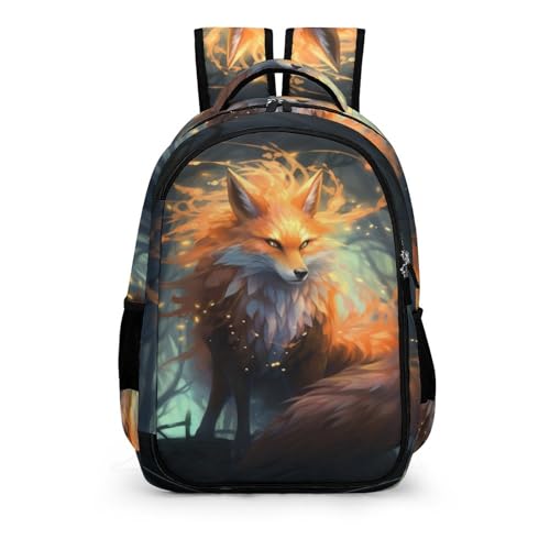TPISLI Rucksack Neunschwänziger Fuchs Kinder Schulranzen 7 Klasse Teenager Tiere Rucksack Kinder Leichter Reise Outdoor Freizeit von TPISLI