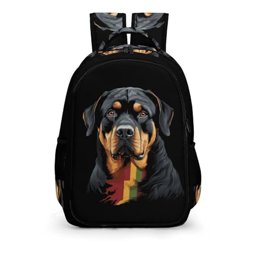 TPISLI Rucksack Rottweiler Schule Schulranzen Jungen 5 Klasse Schulranzen Mädchen 1. Klasse Tier Hund Leichter Reise Outdoor Freizeit von TPISLI