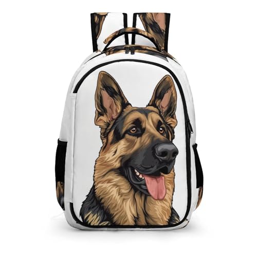 TPISLI Rucksack Schäferhund Schultasche Rucksack Für Kinder Von 10 Bis 11 Jahren Schulrucksack Mädchen Hund Welpe Leichter Reise Outdoor Freizeit von TPISLI