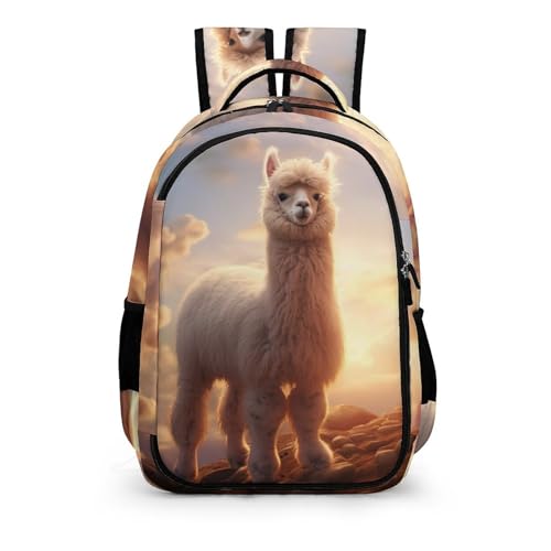 TPISLI Rucksack Tiere Kinder Schultasche 7 Jahre Alpaka Schulrucksack Leichter Reise Outdoor Freizeit von TPISLI