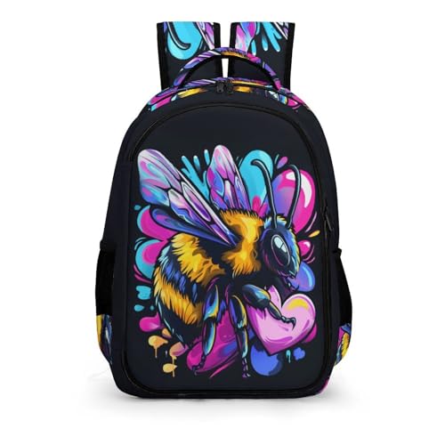 TPISLI Schulranzen Mädchen 1. Klasse Bienenkönigin Rucksack Für Kinder Von 10 Bis 11 Jahren Liebe Biene Kinderrucksack Leichter Reise Outdoor Freizeit von TPISLI