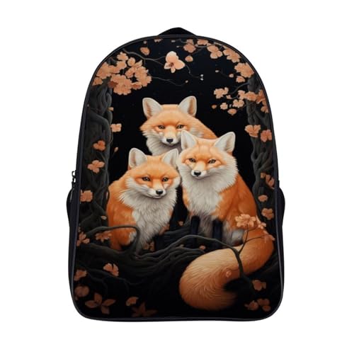 TPISLI Schulrucksack Für Jungen Mädchen Fuchs Schulrucksack Tier Fuchs Druck Rucksack Jugendlichen Schultasche Outdoor Daypack von TPISLI