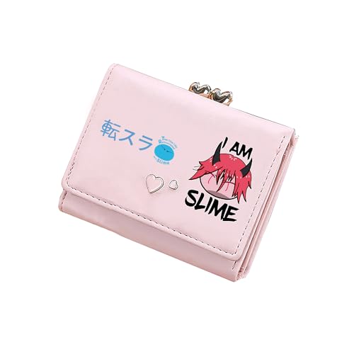 Cartoon Slime Kawaii kurze Brieftaschen PU-Leder Münzgeldbörsen Anime Ausweishalter Mädchen Kleingeld Clutch, Pink, Small, Stil 7 von TPSTBAY