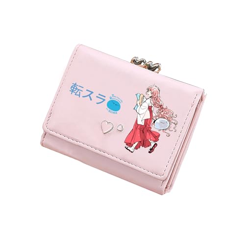 Cartoon Slime Kawaii kurze Geldbörsen PU Leder Münzgeldbörsen Anime Ausweishalter Mädchen Kleingeld Clutch, Pink, Small, Stil 9 von TPSTBAY