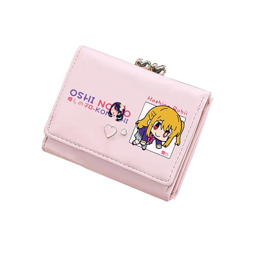 OSHI NO KO Kawaii Kurze Brieftaschen Rosa ID Kartenhalter Frauen Cartoon Geldbörse Anime Kleine Geld Taschen, Pink, small, Stil 7 von TPSTBAY