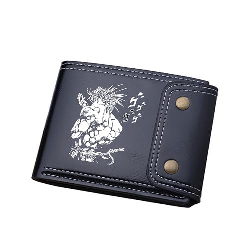 TPSTBAY Anime Kurze Brieftaschen Cartoon ID Kartenhalter Öl Wachs Pu Leder Münzen Geldbörsen Männer Schwarz Geld Kupplung Taschen, Schwarz, big, Stil 6 von TPSTBAY