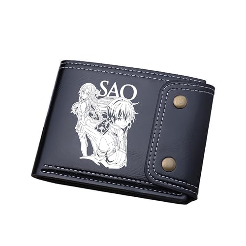 TPSTBAY Anime Kurze Brieftaschen SAO Cartoon Münzen Geldbörsen Unisex Kleine Geld Taschen PU Leder ID Kartenhalter Unisex Kupplung, Schwarz, big, Stil 8 von TPSTBAY