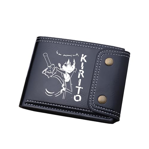 TPSTBAY Anime Kurze Brieftaschen SAO Cartoon Münzen Geldbörsen Unisex Kleine Geld Taschen PU Leder ID Kartenhalter Unisex Kupplung, Schwarz, big, Stil 9 von TPSTBAY