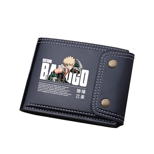 TPSTBAY Anime MHA Kurze Brieftaschen Bakugou Katsuki ID Kartenhalter PU Leder Münzen Geldbörsen Cartoon Geld Taschen Schwarz Kupplung, Schwarz, big, Stil 1 von TPSTBAY