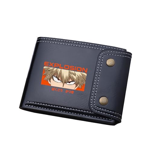 TPSTBAY Anime MHA Kurze Brieftaschen Bakugou Katsuki ID Kartenhalter PU Leder Münzen Geldbörsen Cartoon Geld Taschen Schwarz Kupplung, Schwarz, big, Stil 9 von TPSTBAY