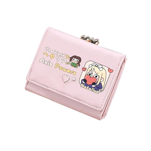 TPSTBAY Axis powers Cartoon Kurze Geldbörsen Mädchen Rosa PU Leder Münzen Geldbörsen Kawaii ID Kartenhalter Kleine Kleingeldtaschen, Pink, Small, Stil 1 von TPSTBAY