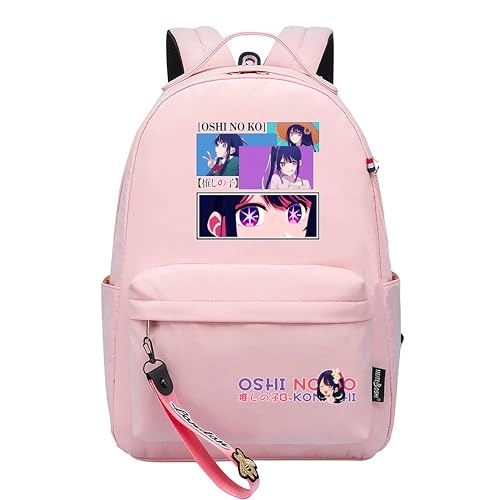 TPSTBAY OSHI NO KO Kawaii Leichter Tagesrucksack Anime Büchertasche Frauen Nylon Reiserucksack Hoshino Ai Casual Rucksack, Pink, Small, B von TPSTBAY