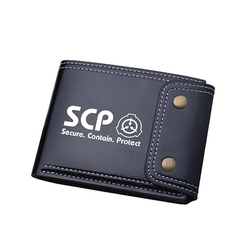 TPSTBAY SCP Foundation Anime Kurze Brieftaschen Öl Wachs Leder Jungen Münzen Geldbörsen Cartoon ID Kartenhalter Männer Schwarz Geld Kupplung Taschen, Schwarz, big, Stil 3 von TPSTBAY