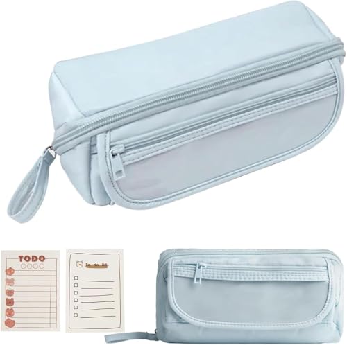 TPTGIAR Federmäppchen Große, Wasserdichtes Mäppchen Teenager, Tragbares Federtasche Mädchen Jungen, Multifunktionales Federmappe, Pencil Case mit 2 Notizblöcke für Haus Schulsachen Büro von TPTGIAR