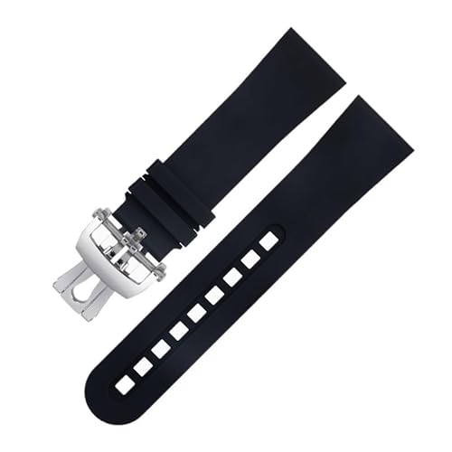 TPUOTI Ersatzarmband für Blancpain Fifty Fathoms 5000 5015, Schwarz, 23 mm, fluoreszierendes FKM-Gummi, weiches Uhrenarmband, 23 mm, Achat von TPUOTI