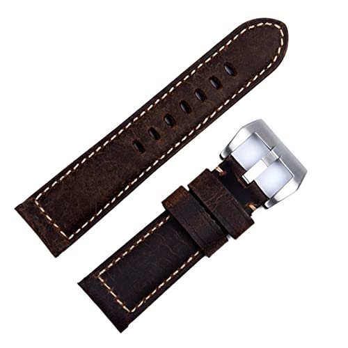 TPUOTI Handgefertigtes Uhrenarmband, Zubehör, Retro, Vintage, echtes Crazy Horse-Leder, 24 mm, Uhrenarmband für Panerai-Armband, 24 mm, Achat von TPUOTI