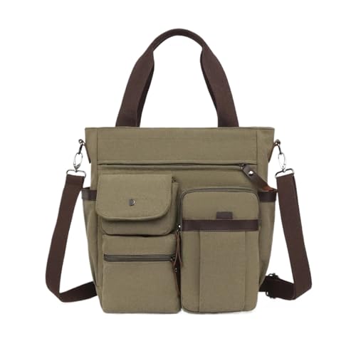 TPUOTI Herren-Umhängetasche aus Segeltuch, Camping-Umhängetasche, Schultertasche für Reisen, Arbeit, Uni, Reto, Herren-Schulhandtaschen, Aktentasche, grün, Einheitsgröße von TPUOTI