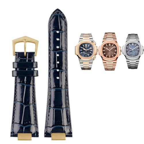 TPUOTI Uhrenarmband für Patek Philippe Nautilus 7118 5712, echtes Leder, Stahlverbinder 5711 5712G, Notch, 25 x 13 mm, 25mm-13mm, Achat von TPUOTI