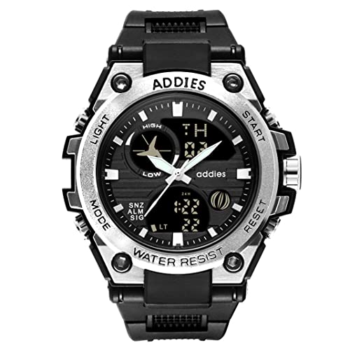 TPWEWRX Herren Digital Uhren 30M wasserdichte militärische elektronische Armbanduhren mit Stoppuhr Alarm LED Hintergrundbeleuchtung leuchtende Outdoor Multifunktions Analog Uhr (C) von TPWEWRX