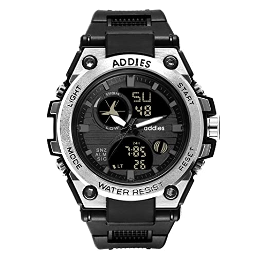 TPWEWRX Herren Digital Uhren 30M wasserdichte militärische elektronische Armbanduhren mit Stoppuhr Alarm LED Hintergrundbeleuchtung leuchtende Outdoor Multifunktions Analog Uhr (D) von TPWEWRX