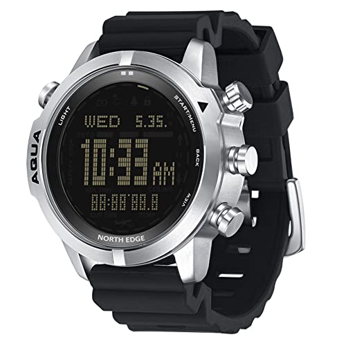 TPWEWRX Tauchcomputeruhr 100M wasserdichte Outdoor Sport Digitaluhren für Herren Tauchen Armbanduhr Uhren mit Kompass Höhe Luftdruck Wassertemperatur Messung Tauchprotokoll (Black) von TPWEWRX