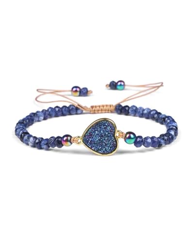 1 Stück geflochtenes Seil Naturstein Armband, Schmuck Perlen Armband, Segen Armband, Universal Armband blau, verstellbar von TPZORJX