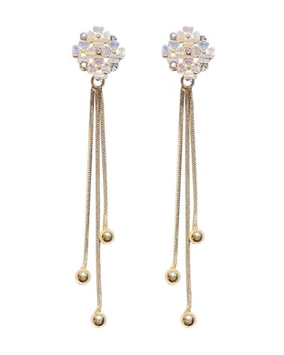 TPZORJX 1 Paar Kirschblüten-Ohrringe, Silber Ohrhänger Ohrringe, 925 Sterling Silber Damen Ohrringe Hängend, Hypoallergen Tropfen Baumeln Ohrringe, Lange Quaste Schlangenkette Ohrringe von TPZORJX