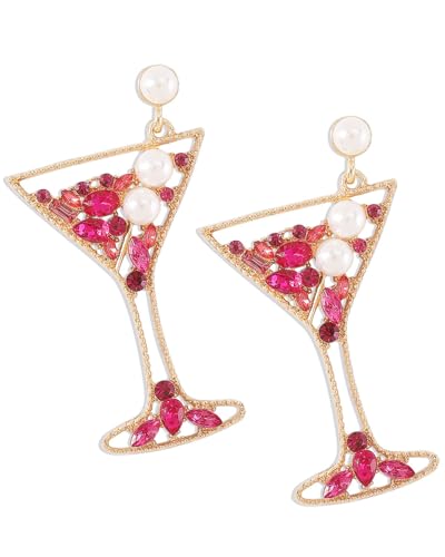 TPZORJX 1 Paar Ohrringe Weinglas für Damen,Obst Weinglas Ohrringe,Weinglas Ohrringe für Frauen,Champagner Weinglas Pfosten Tropfen Ohrringe für Frauen Schmuck, festliche Party-Ohrringe von TPZORJX