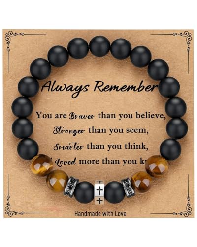 TPZORJX 1 Stück Armband Idee Geschenk - für Papa Geburtstag Geschenke Papa Geschenk Weihnachten Papa Idee Geschenk für Ihn Freund Mann Ehemann Sohn Bruder(Kreuzstil) von TPZORJX