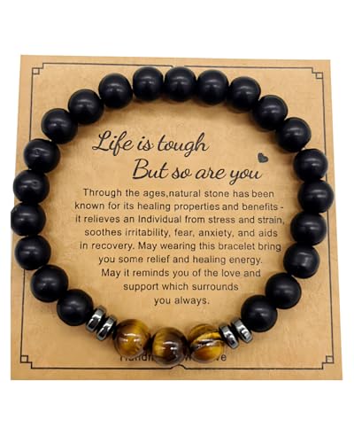 TPZORJX Armband - Schwarz, Böhmisch, Spring Haken, Bead-Kette, Geschenk für Papa, Geburtstag, Weihnachten, Vatertag, Ehemann, Sohn, Bruder von TPZORJX