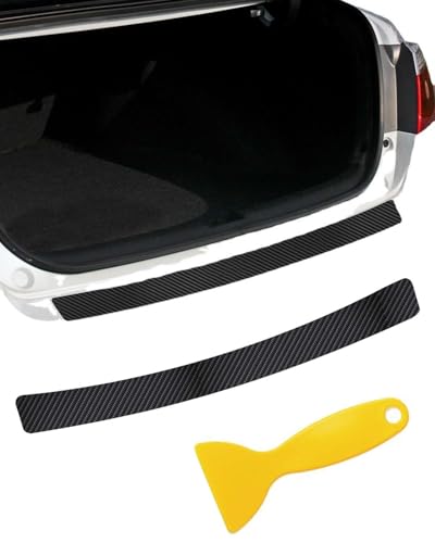 TPZORJX 1 Stück Auto-Kofferraum-Aufkleber, Auto-Türschweller-Kohlefaser-Aufkleber, Heckschutz-Kratzschutzstreifen, Stoßstangenschutz, Kofferraummatte Kantenschutz-Zubehör, schwarz von TPZORJX