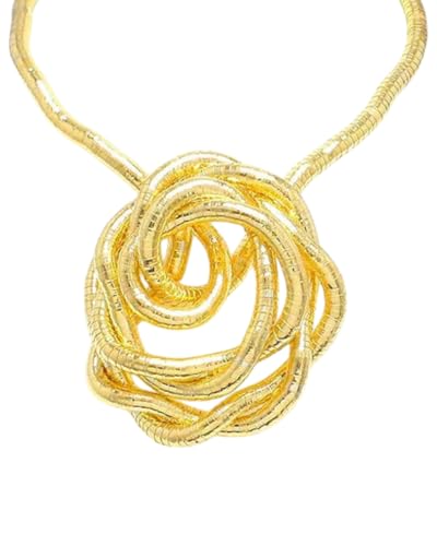 TPZORJX 1 Stück Flexible Schlangenhalskette für Damen, Gold, Edelstahl, 900 mm, Exotisch, Poliert von TPZORJX