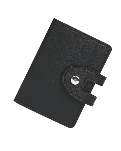 TPZORJX 1 Stück Echt Leder Kartenetui - Damen Herren Kartenetui Leder,Kartenmappe Visitenkartenetui Leder für 30 Karten(Schwarz) von TPZORJX