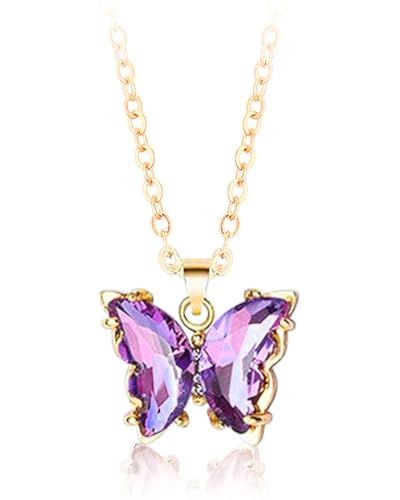 TPZORJX 1 Stück Gradient Schmetterling Damen Anhänger Halskette, Zarte Charming Schlüsselbein Modeschmuck Anhänger, einzigartiges Design, Damen Halskette Schmuck, Geschenk für Frau Freundinnen von TPZORJX