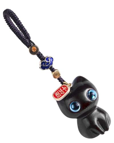 TPZORJX 1 pcs Katze Schlüsselanhänger, Kawaii Holz Anhänger Cartoon Cat Keychain Schmuck für Schlüssel, Rucksäcke, Handtaschen, als Geschenk für Mädchen Frauen von TPZORJX