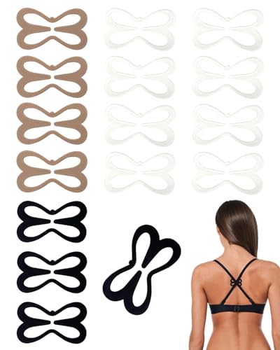 TPZORJX 16 Stück BH Träger Clips, BH Träger Halter Schmetterling Stil BH Clips bh clips für bh träger rücken Unsichtbar rutschfeste bh klammer rücken für Volle Körbchengröße von TPZORJX