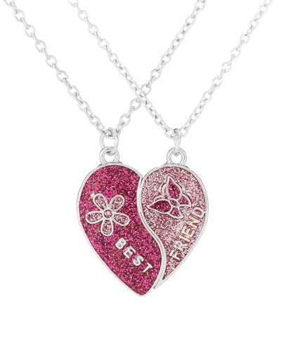 TPZORJX 2 Pieces Heart Shaped Partner Halskette BFF Anhänger mit eingraviertem besten Freund für immer und ewig herzförmigen Puzzle-Anhänger Freundschaft Halskette Schwester Freund Geschenk von TPZORJX