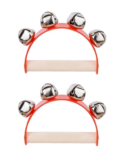 TPZORJX 2 Stück Kinder Handrasseln, Weihnachts-Handglocken, Cartoon-Rasseln, Rasseln, musikalische Rhythmen, Percussion-Instrumente, Kleinkind-Übung Handgriff Musikinstrument Spielzeug von TPZORJX