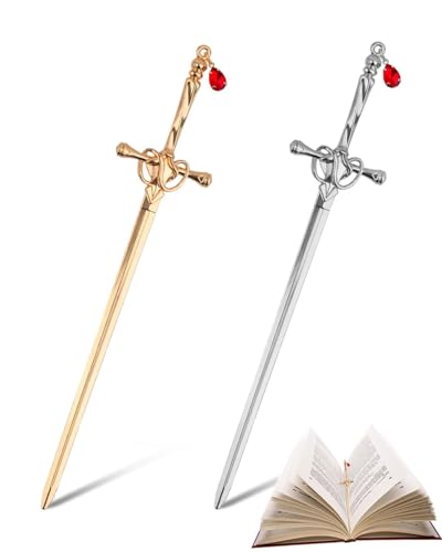TPZORJX 2 Stück Metall Lesezeichen,lesezeichen vintage, Mini Schwert Lesezeichen Retro Lesezeichen Personalisierte Bookmark für Leseliebhaber Vintage Lesezeichen Geschenk für Frauen Männer Studenten von TPZORJX