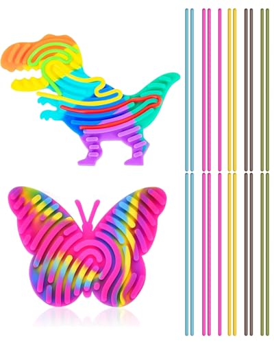 TPZORJX 2 Stück Silikon Sensorikspielbrett Kinder - Sensory Busy Activity Board, Autismus Sensorik Spielzeug, Anti Stress Fidget Spielzeug Autofahrt, mit 22 Zubehör Schnüren von TPZORJX