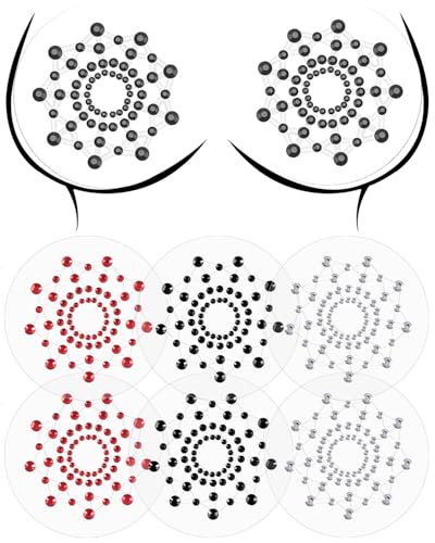 TPZORJX 3 Paar nippelpads,Kristall Brustwarzenaufkleber Sexy Rhinestone Nipple Cover Sticker Glitzer Strass Quaste Nippelschmuck Nipple Cover Karneval Blütenblatt Brustaufkleber für Frauen TPZORJX 3 Paar nippelpads,Kristall Brustwarzenaufkleber Sexy Rhinestone Nipple Cover Sticker Glitzer Strass Quaste Nippelschmuck Nipple Cover Karneval Blütenblatt Brustaufkleber für Frauen von TPZORJX
