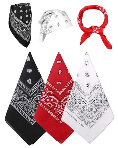 TPZORJX 3 Stück Bandana Kopftuch Damen und Herren, Paisley Halstuch Dreickstuch Schal Pirat Cowboy Tuch Nickitücher, 54 x 54 cm von TPZORJX