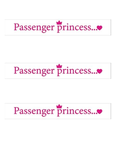 TPZORJX 3 Stück Beifahrerprinzessin Aufkleber- Niedlich Lustig Prinzessinnen Aufkleber Prinzessinnen-Aufkleber für Autofenster und Autodekoration, Autozubehör für Frauen(Rosa) von TPZORJX