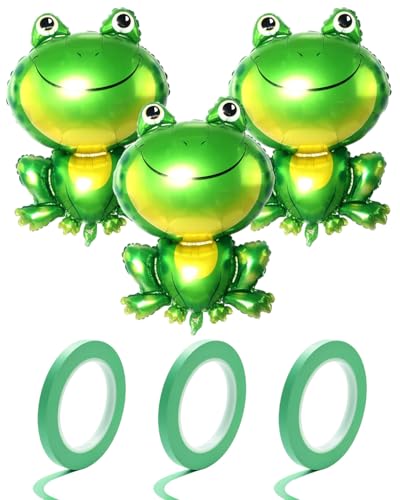 TPZORJX 3 Stück Luftballons Frosch Glücksbringer - Ballons Silvester Neujahr Deko Weihnachten für Kinder Geburtstag Junge Mädchen Party Deko (Frosch) von TPZORJX