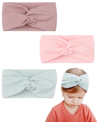 TPZORJX 3 pcs Kinder Haarband aus Strick -Stirnband Kinder,haarband kinder,Haarband mädchen,Bequem – Perfektes Accessoire für Jungen und Mädchen (Rosa + Blau + Lila) von TPZORJX